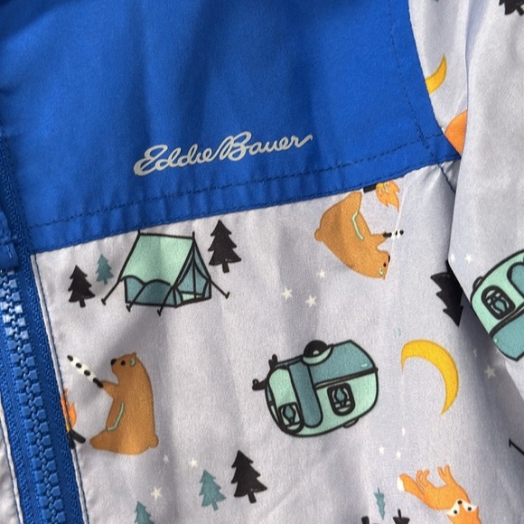 Eddie Bauer Kids' Blue animal camping theme lightweight Adventure Jacket size 6 - Picture 2 of 6